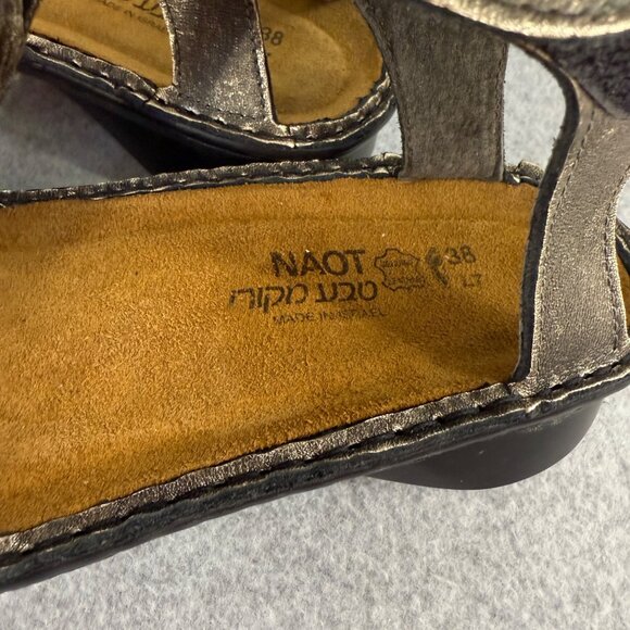 Naot Womens 38 Cymbal Metal Leather Sandals Summer Bronze Strappy US 7 - 7.5 NEW - Picture 8 of 15